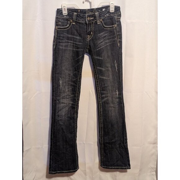 Miss Me Jeans Womens 28 Blue Bootcut Mid Rise Embroidered Denim JP5010B - Picture 2 of 16